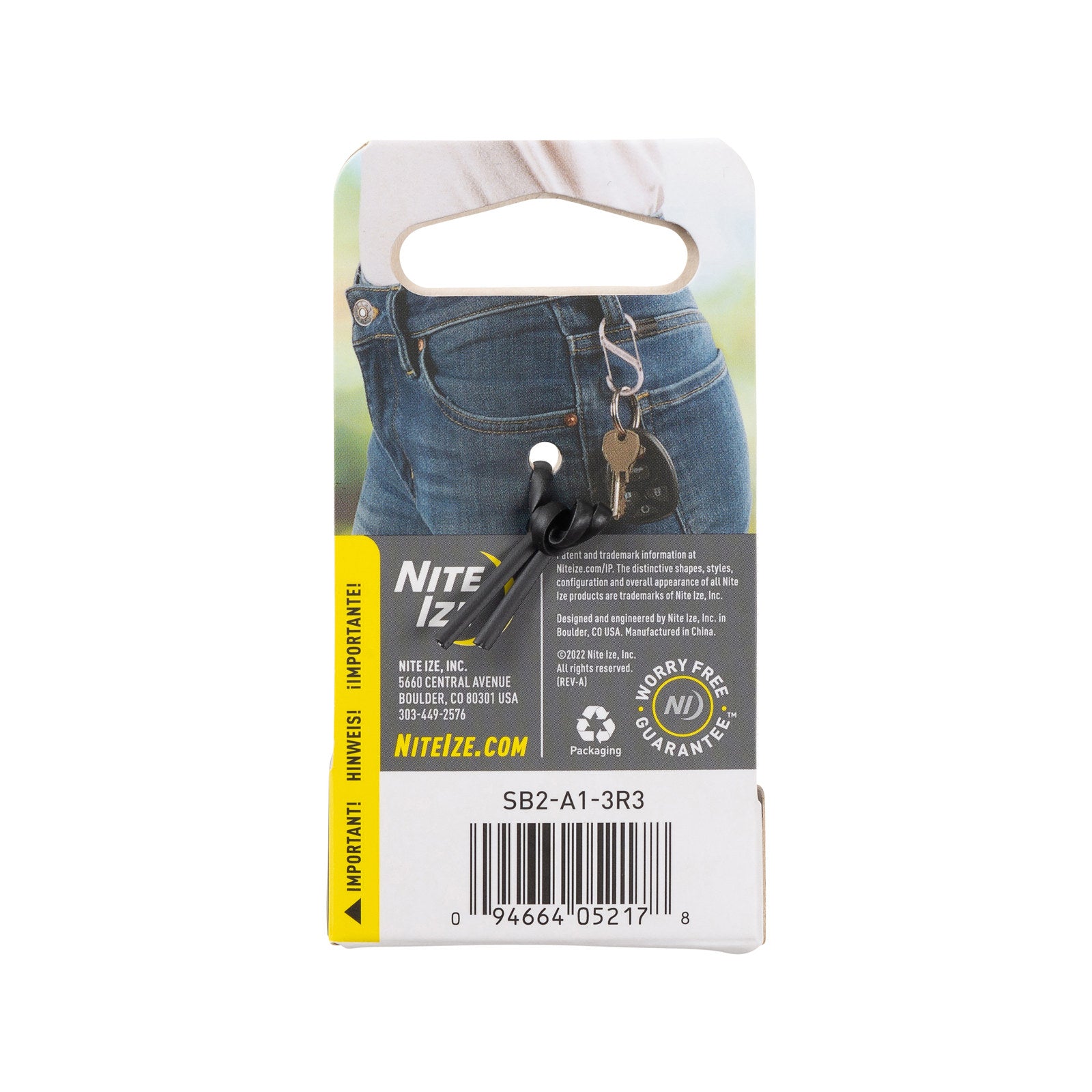 Nite Ize S-Biner Dual Carabiner No. 2, Stainless Steel, 3 Pack, Black/Stainless