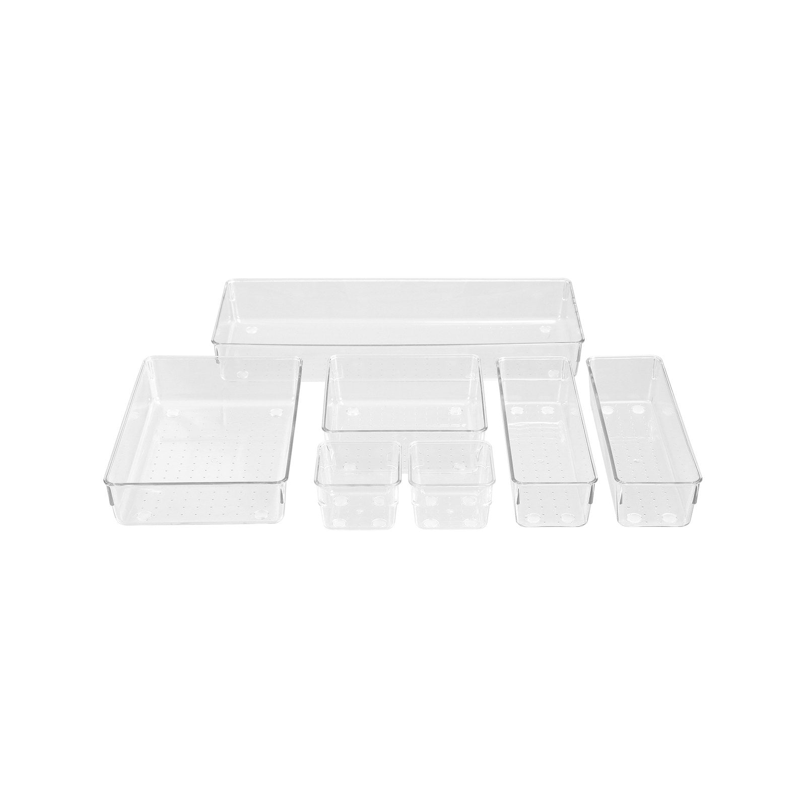 Boxsweden 23 x 15 x 5cm Crystal Storage Tray, Clear PET, 2L, Stackable