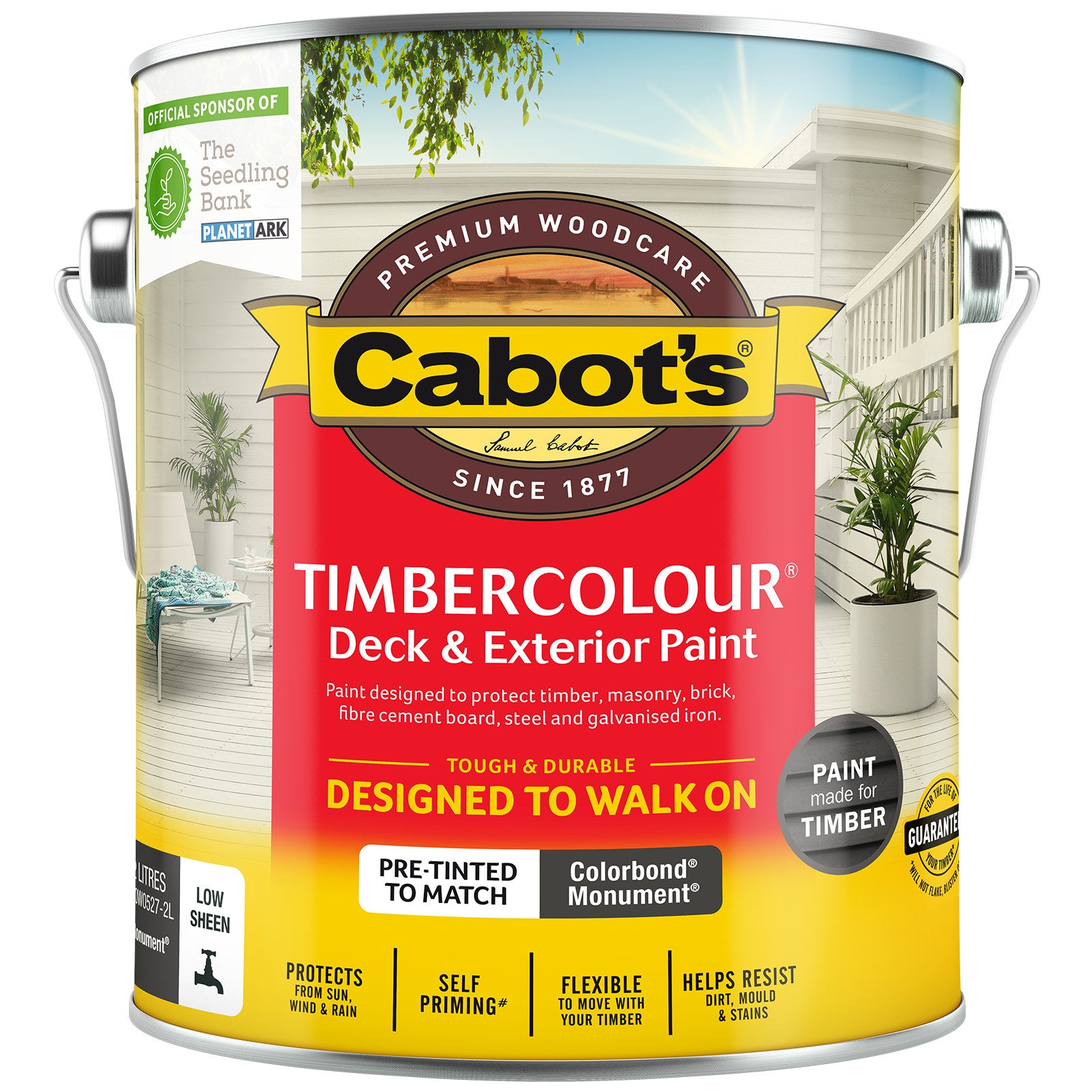Cabot's 2L Colorbond Monument Timbercolour Deck & Exterior Paint Water Based