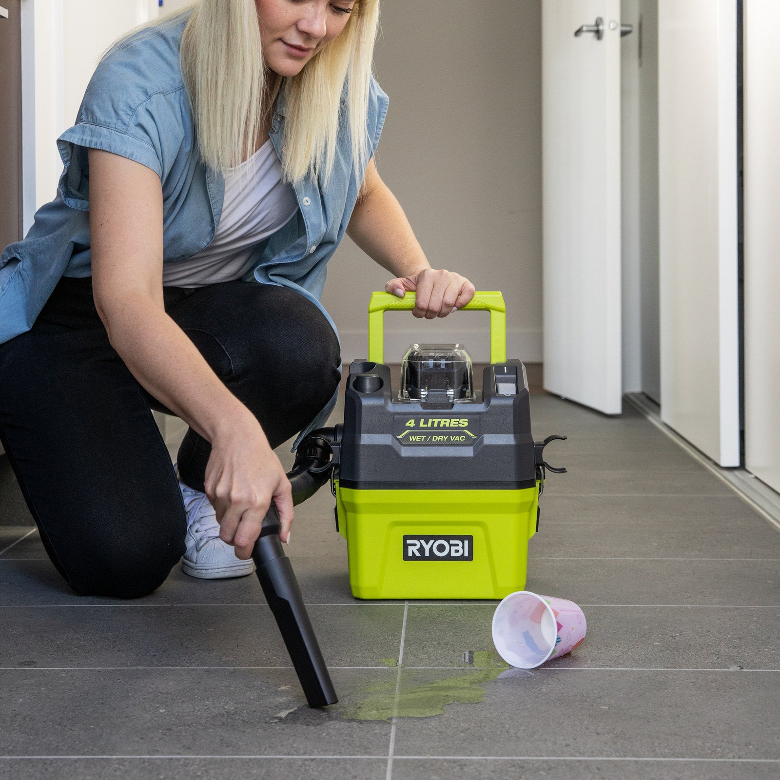 Ryobi 18V ONE+ 4L Wet And Dry Compact Vacuum - Tool Only (RWDV184)