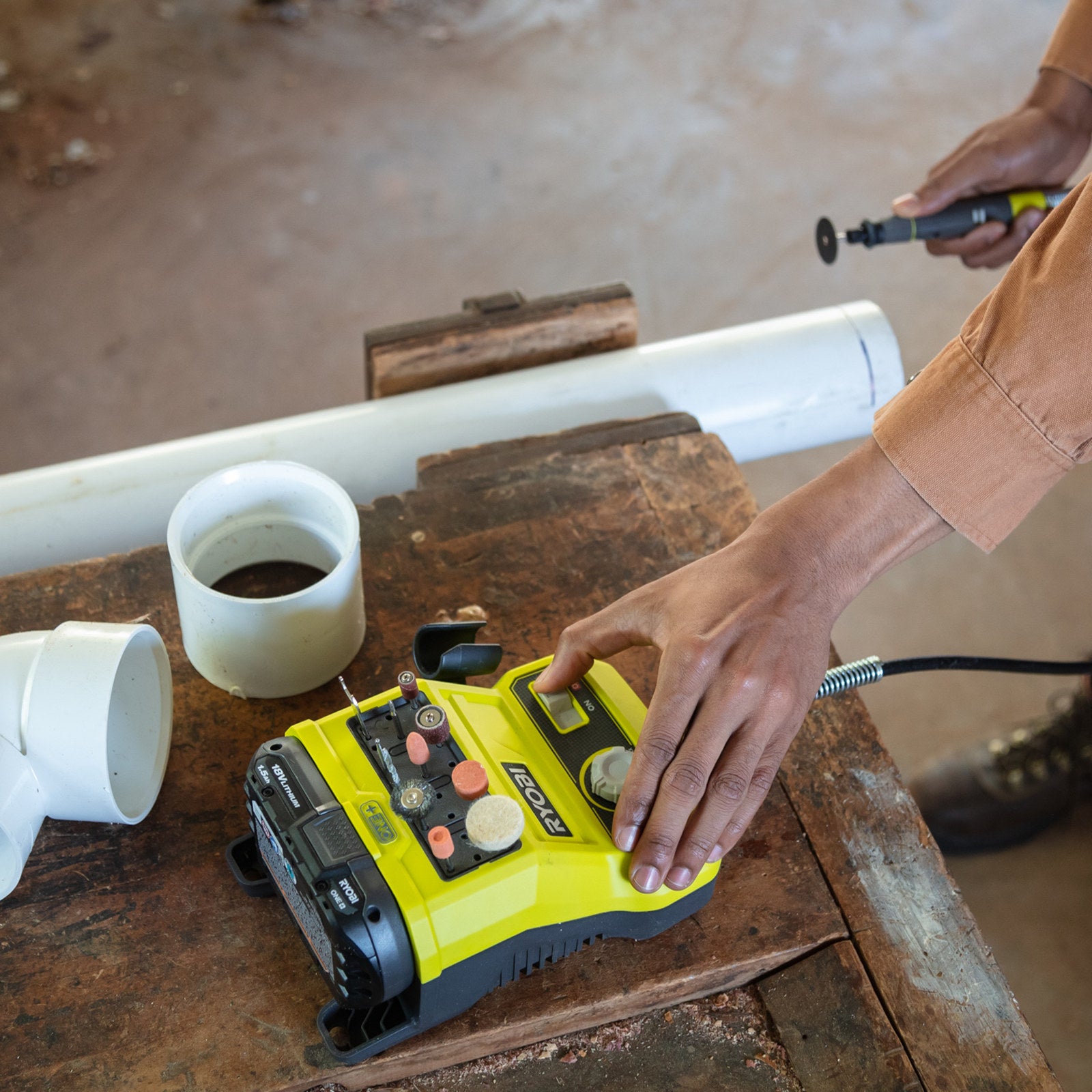Ryobi 18V ONE+ Variable Speed Rotary Tool Station - Tool Only (RRTS18)