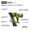 Ryobi 18V ONE+ HP Brushless 30-34° Framing Nailer - Tool Only (RFN1830X)
