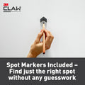 3M CLAW 20kg Drywall Picture Hangers with Spot Markers - 8 Hangers & 4 Markers