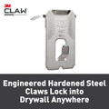 3M CLAW 20kg Drywall Picture Hangers with Spot Markers - 8 Hangers & 4 Markers