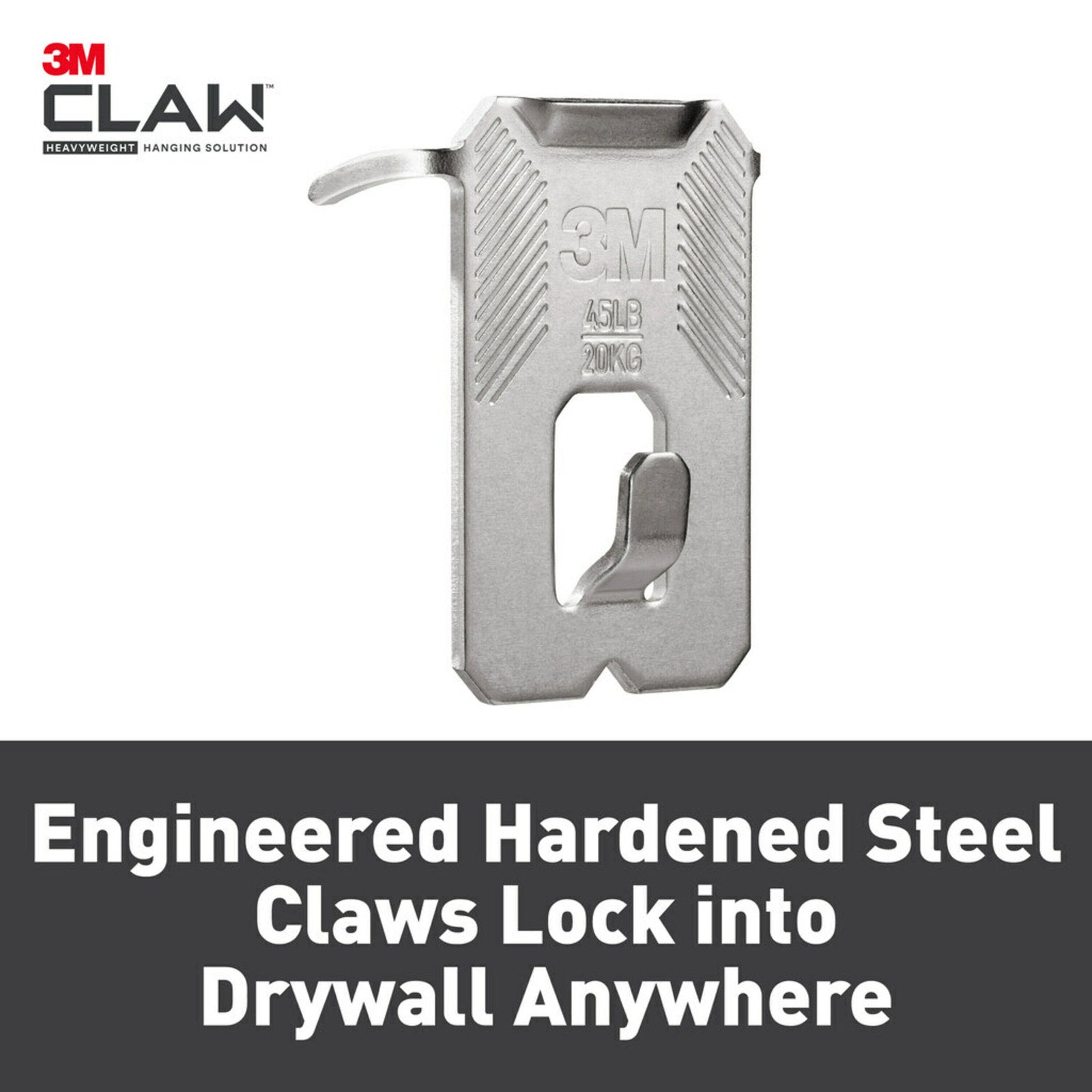 3M CLAW 20kg Drywall Picture Hangers with Spot Markers - 8 Hangers & 4 Markers