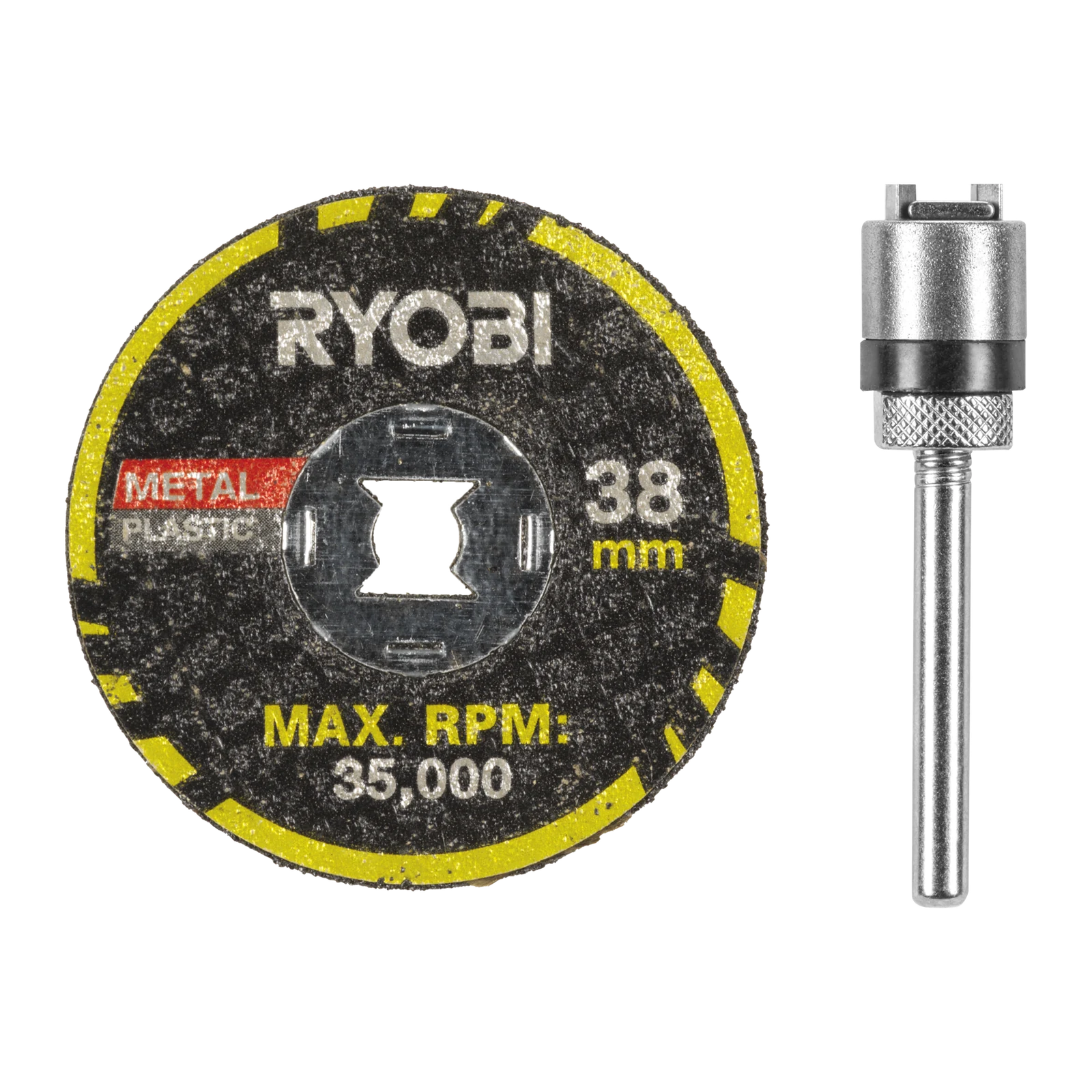 Ryobi 38mm Rotary Twist Lock Cutting Disc Starter Set - 6 Piece with Mandrel