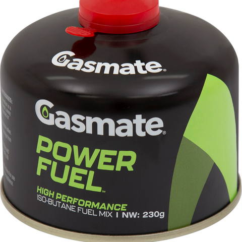 Gasmate 230g Power Fuel Iso-Butane Cartridge, Screw-Type for Stoves & Lanterns