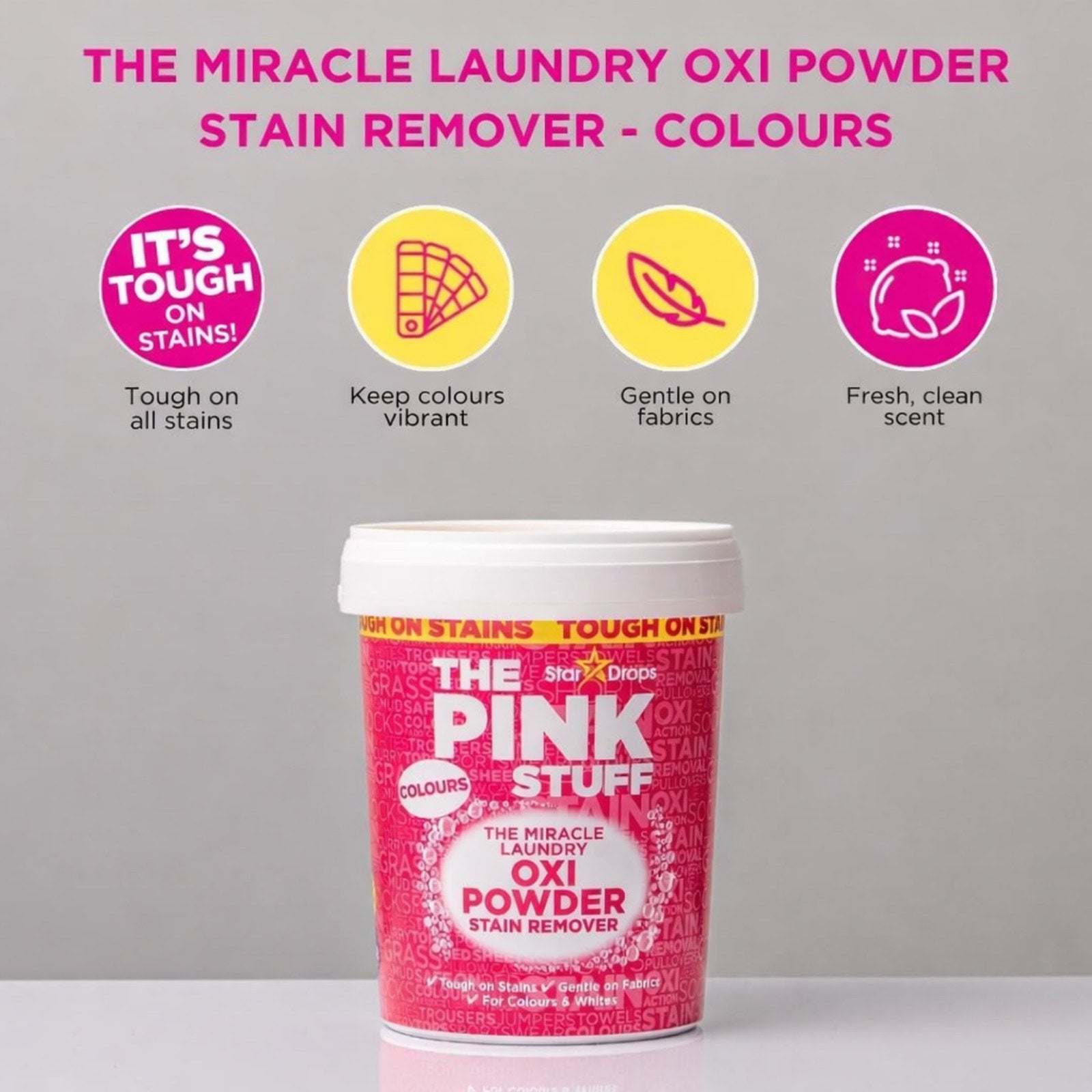 The Pink Stuff 1kg Colours Laundry Oxi Powder Stain Remover