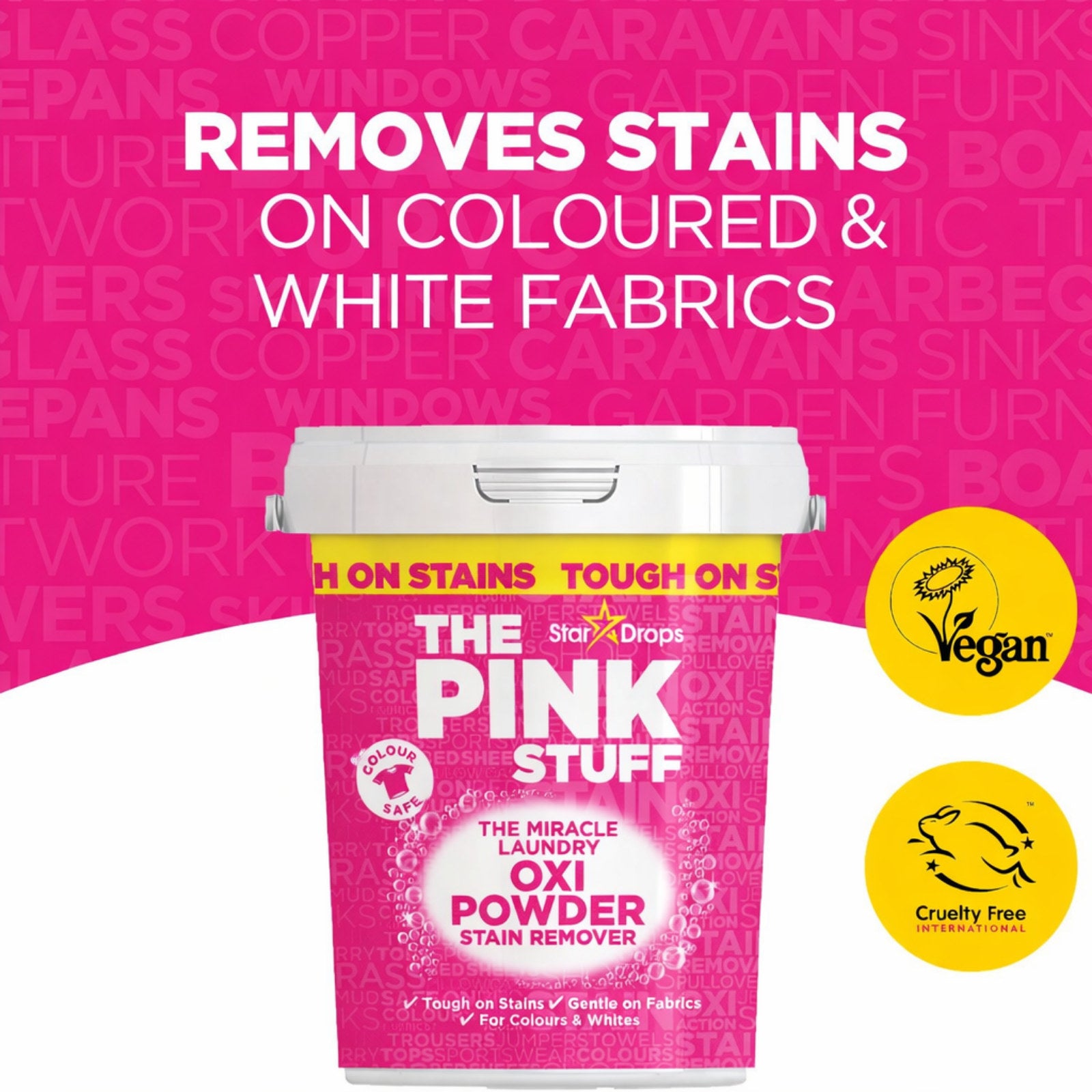 The Pink Stuff 1kg Colours Laundry Oxi Powder Stain Remover