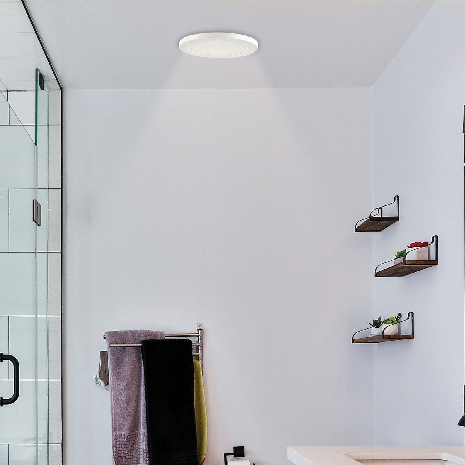 Brilliant 22.5cm 18W Tri-Colour LED Plug In Oyster Ceiling Light 22317/05