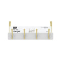 MODE Over Door Hanger - 4 Brushed Brass Hooks on White Board