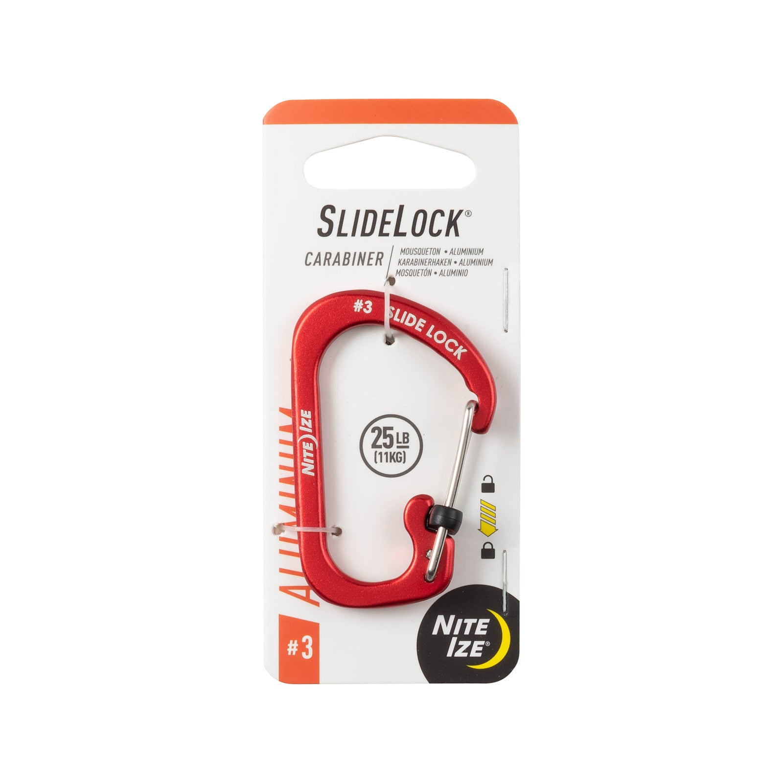 Nite Ize SlideLock Aluminium Carabiner #3 - Red