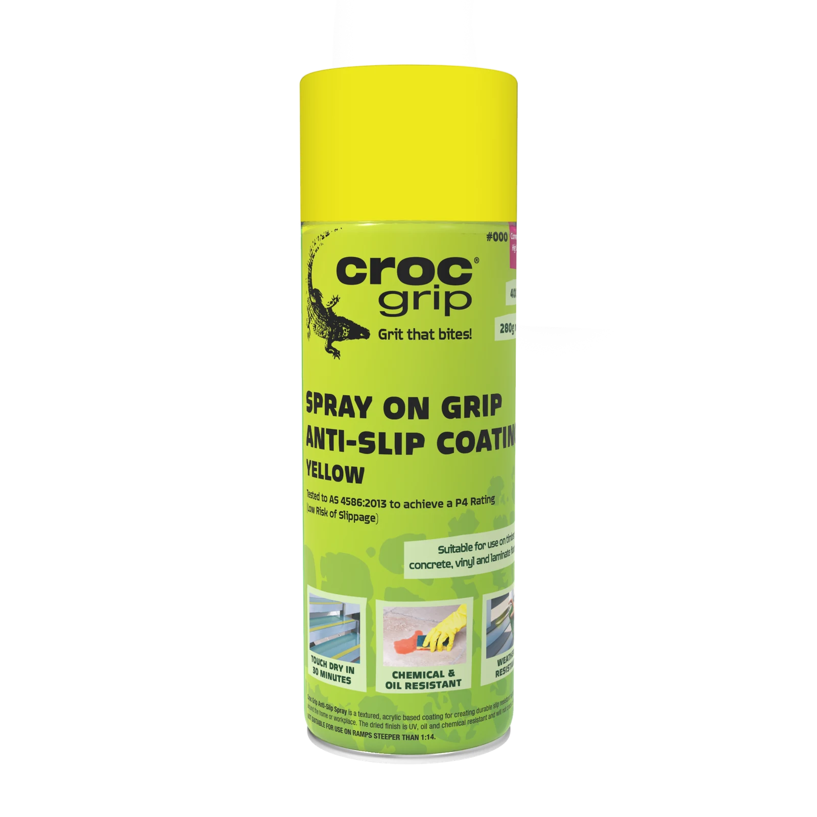 Croc Grip 400ml Spray On Yellow Anti-Slip Coating