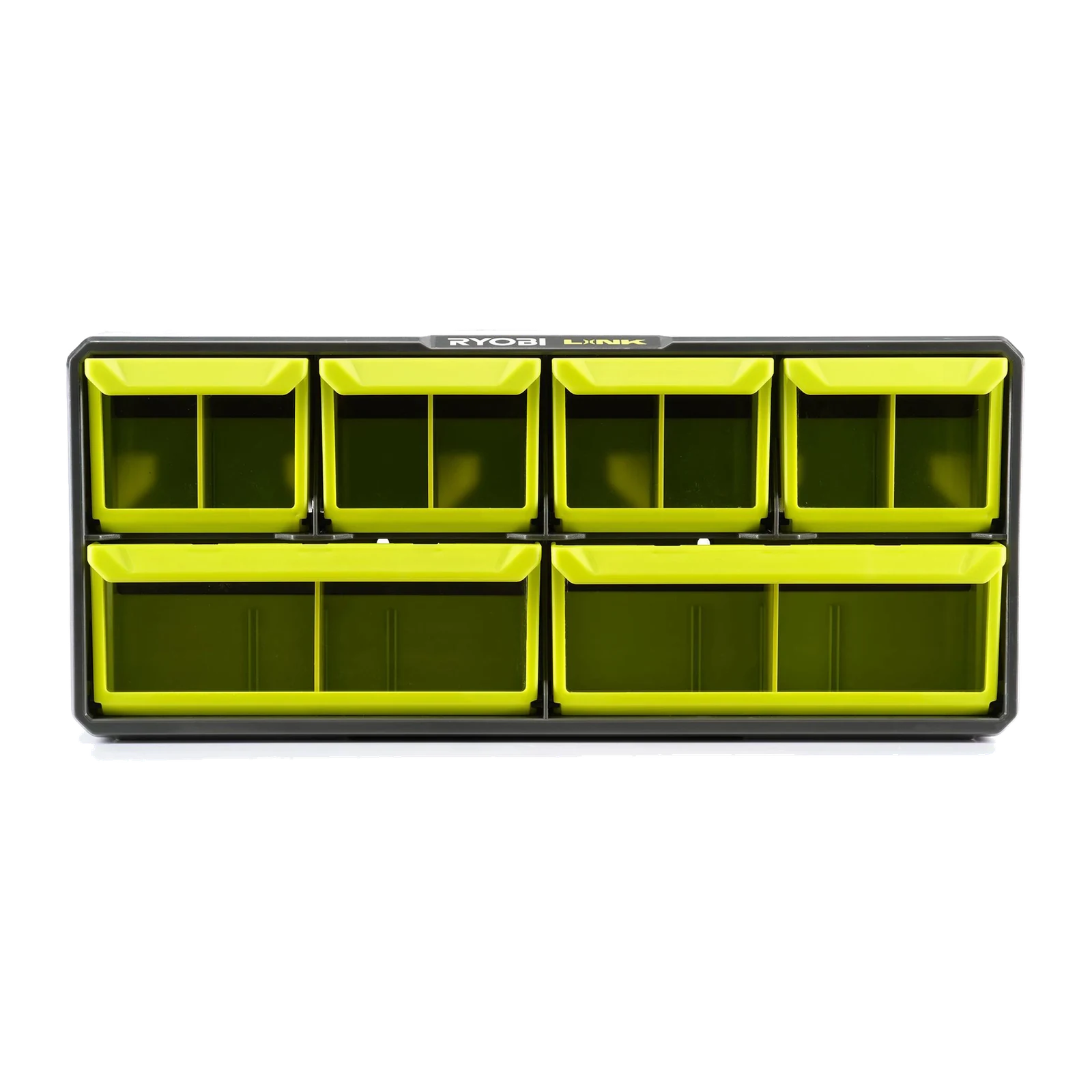 Ryobi LINK Small Wall Parts Organiser 6 Clear Bins Indoor
