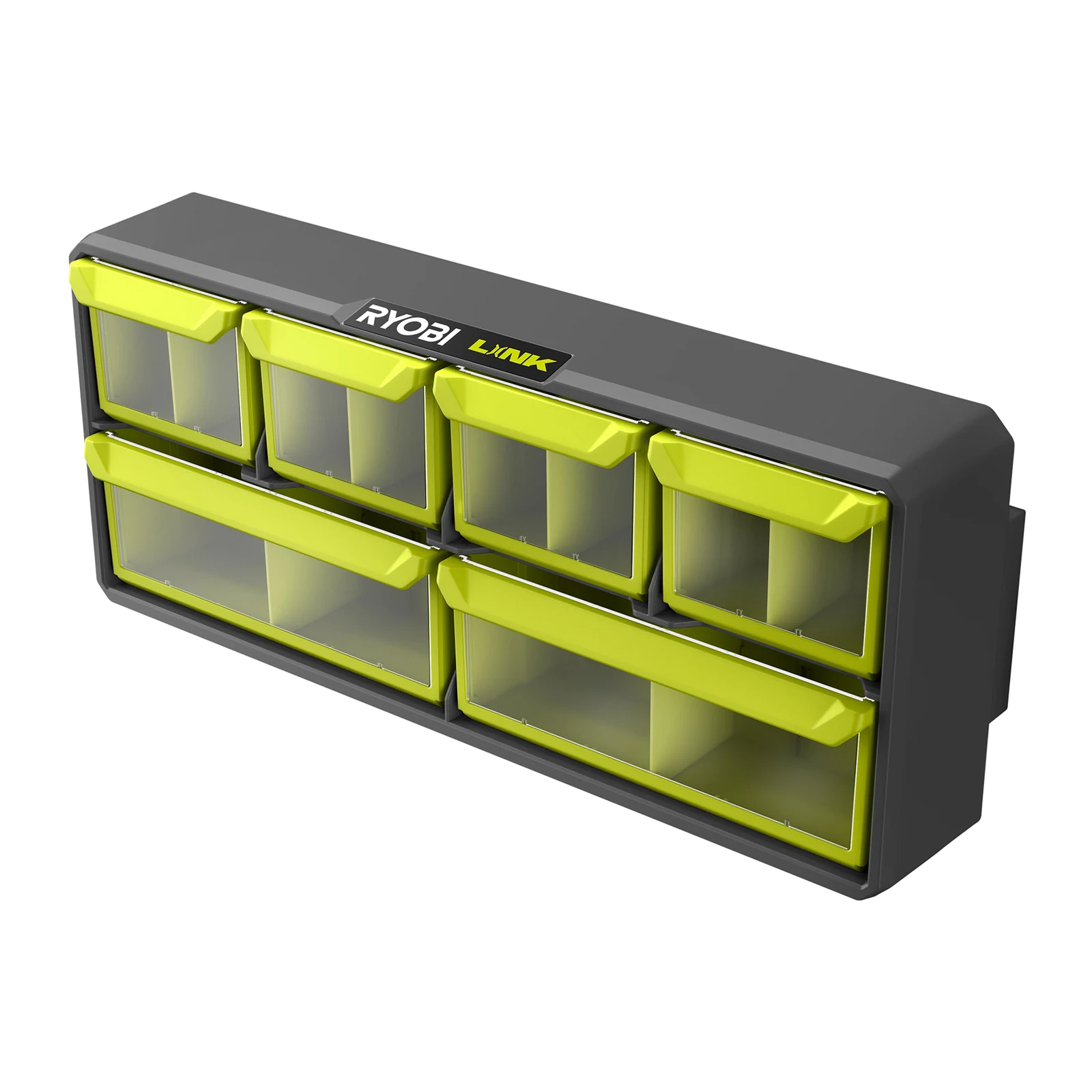 Ryobi LINK Small Wall Parts Organiser 6 Clear Bins Indoor