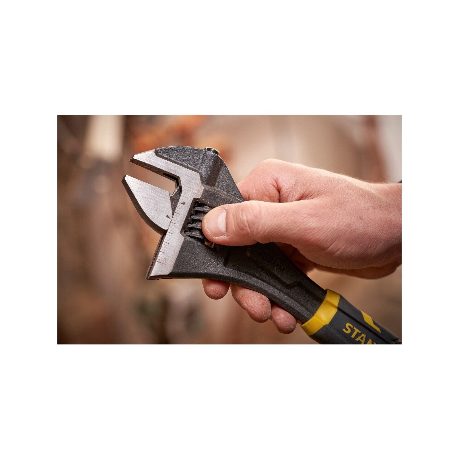 Stanley FatMax 200mm Bi-Material Adjustable Wrench with 15 Degree Offset Jaws
