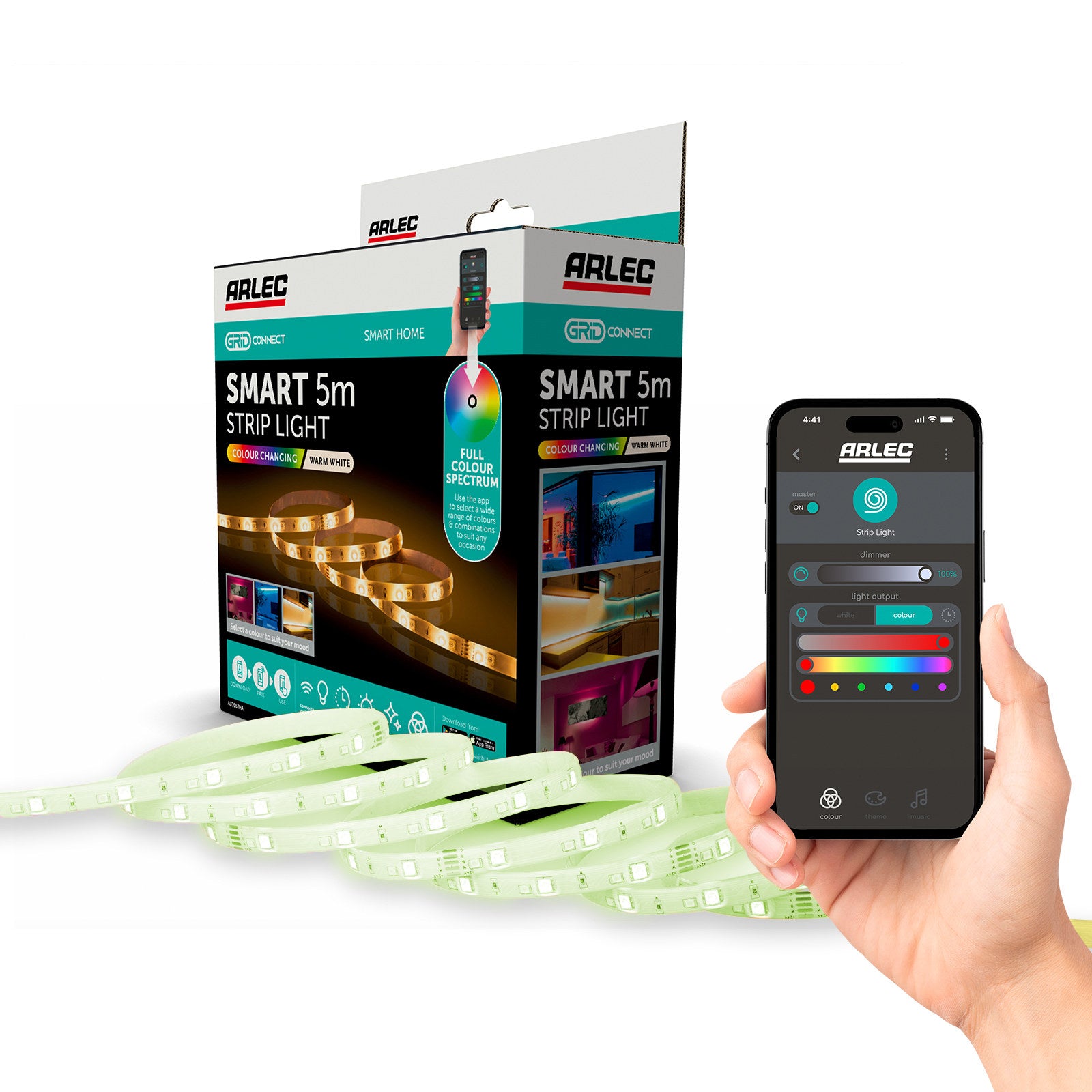 Arlec Grid Connect Smart 5m RGBW LED Strip Light, 18W 24V Indoor ALD563HA