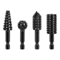 Ryobi 4 Piece Mixed Wood Rasp Set - 1/4" Hex Shank for Drill/Drivers