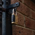 Wordcode 38mm Brass 4 Dial Resettable Combination Padlock
