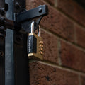 Wordcode 38mm Brass 4 Dial Resettable Combination Padlock