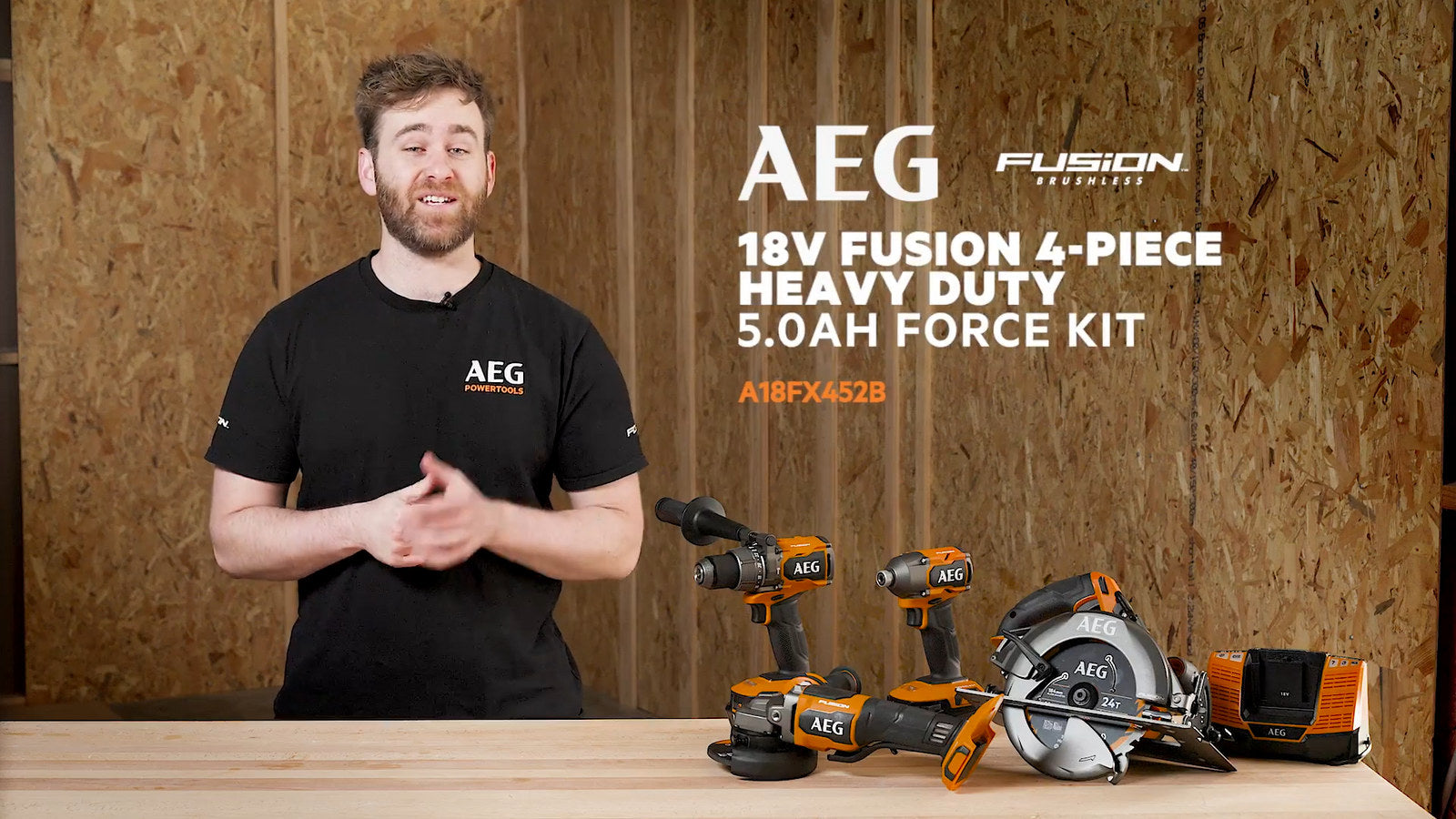 AEG 18V FUSION 4-Piece 5.0Ah FORCE Kit with 2 Batteries A18FX452B