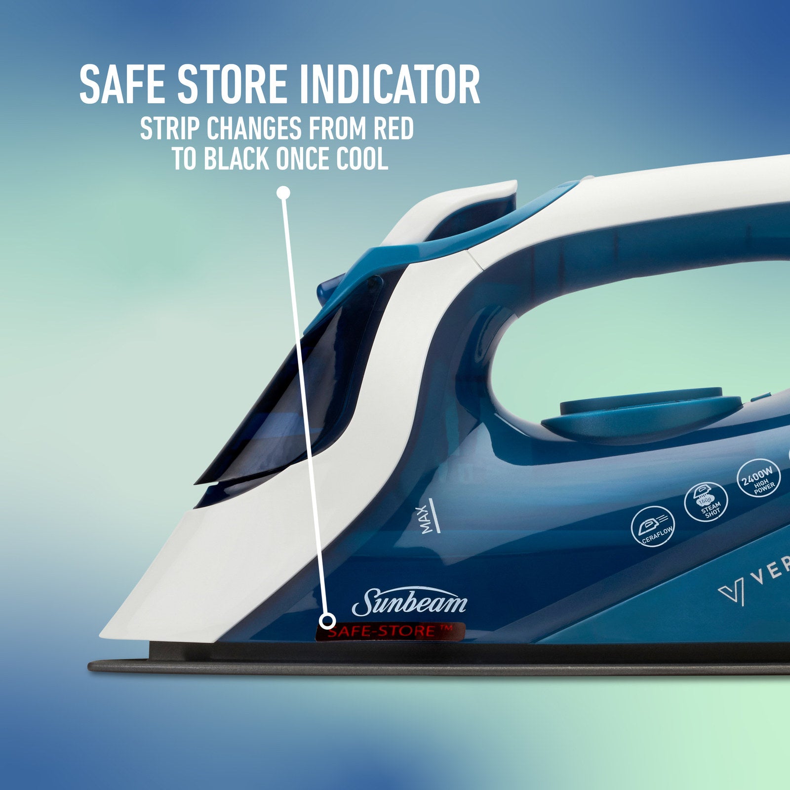 Sunbeam Verve 600 Ceraflow Ceramic Steam Iron 150g/min Shot 300mL SRC6000