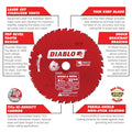 Diablo 184mm 36T Wood and Metal Carbide Saw Blade 20mm Arbor