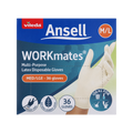 Vileda Ansell WORKmates Latex Disposable Gloves 36 Pack - Medium/Large