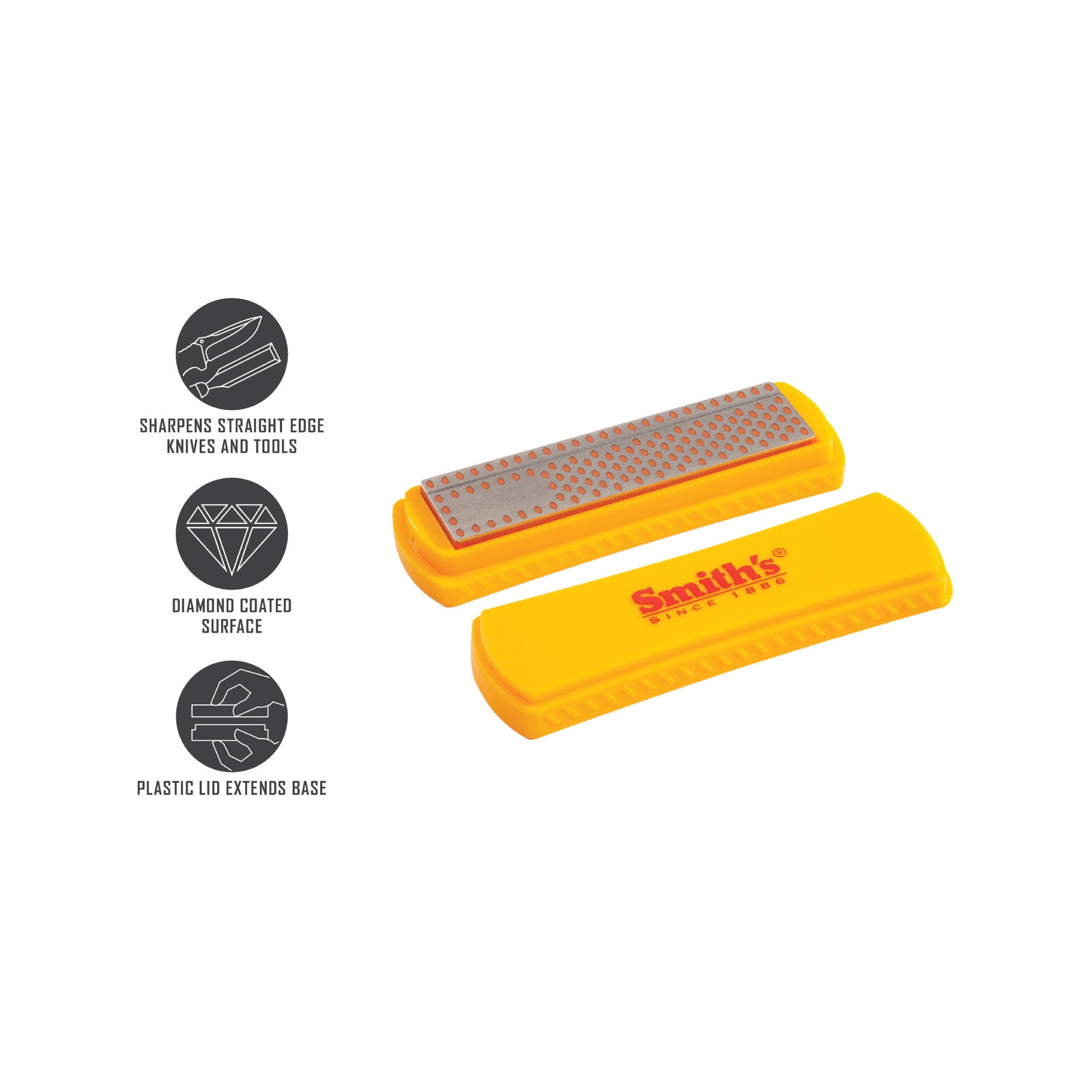 Smith's 4" Fine Diamond Sharpening Stone with Cover for Knives