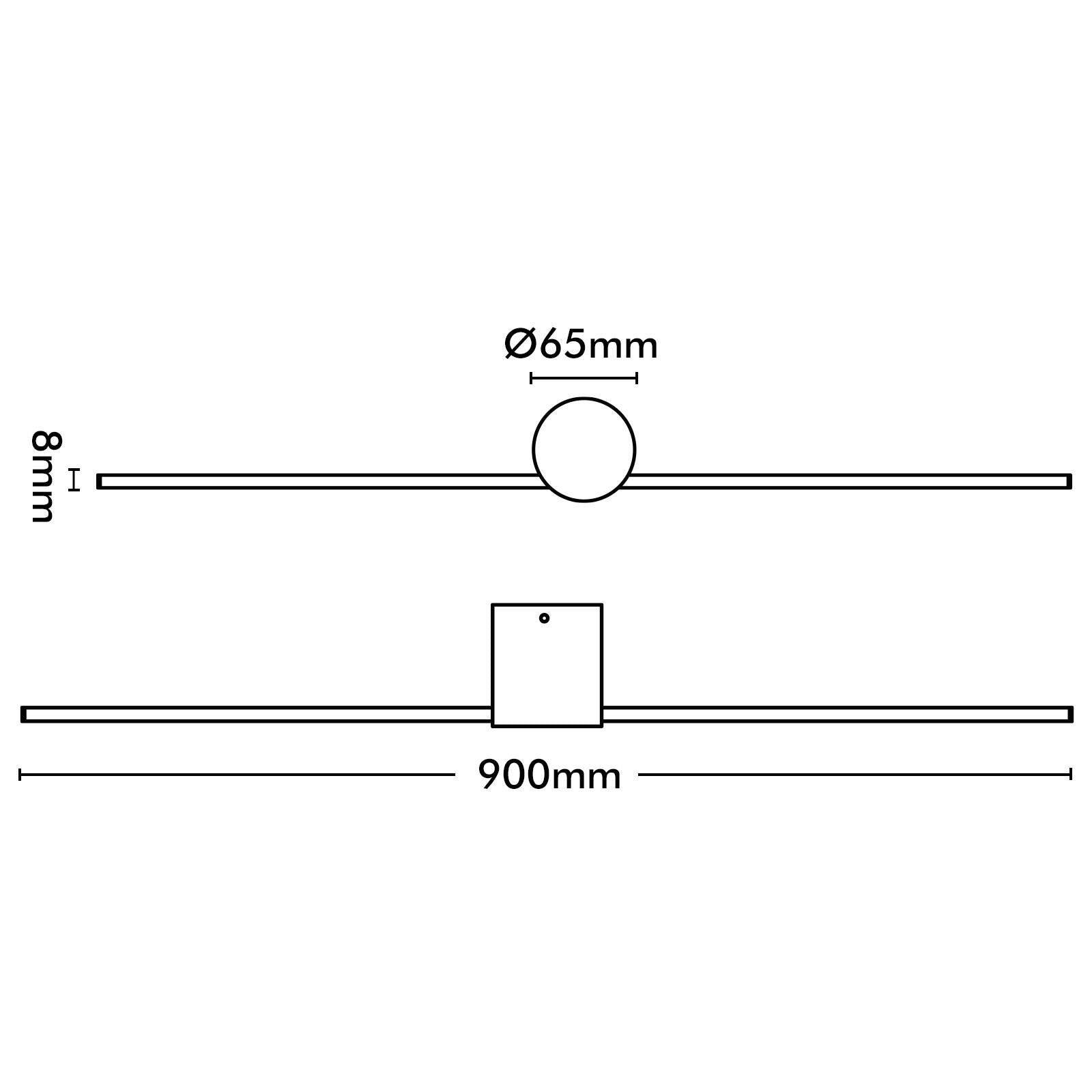 Brilliant Miro 90cm Black Matt LED Vanity and Wall Light Indoor 22383/06