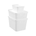 Boxsweden Kept 26 x 17.5 x 12.5cm 4.3L Small White Storage Basket with Lid