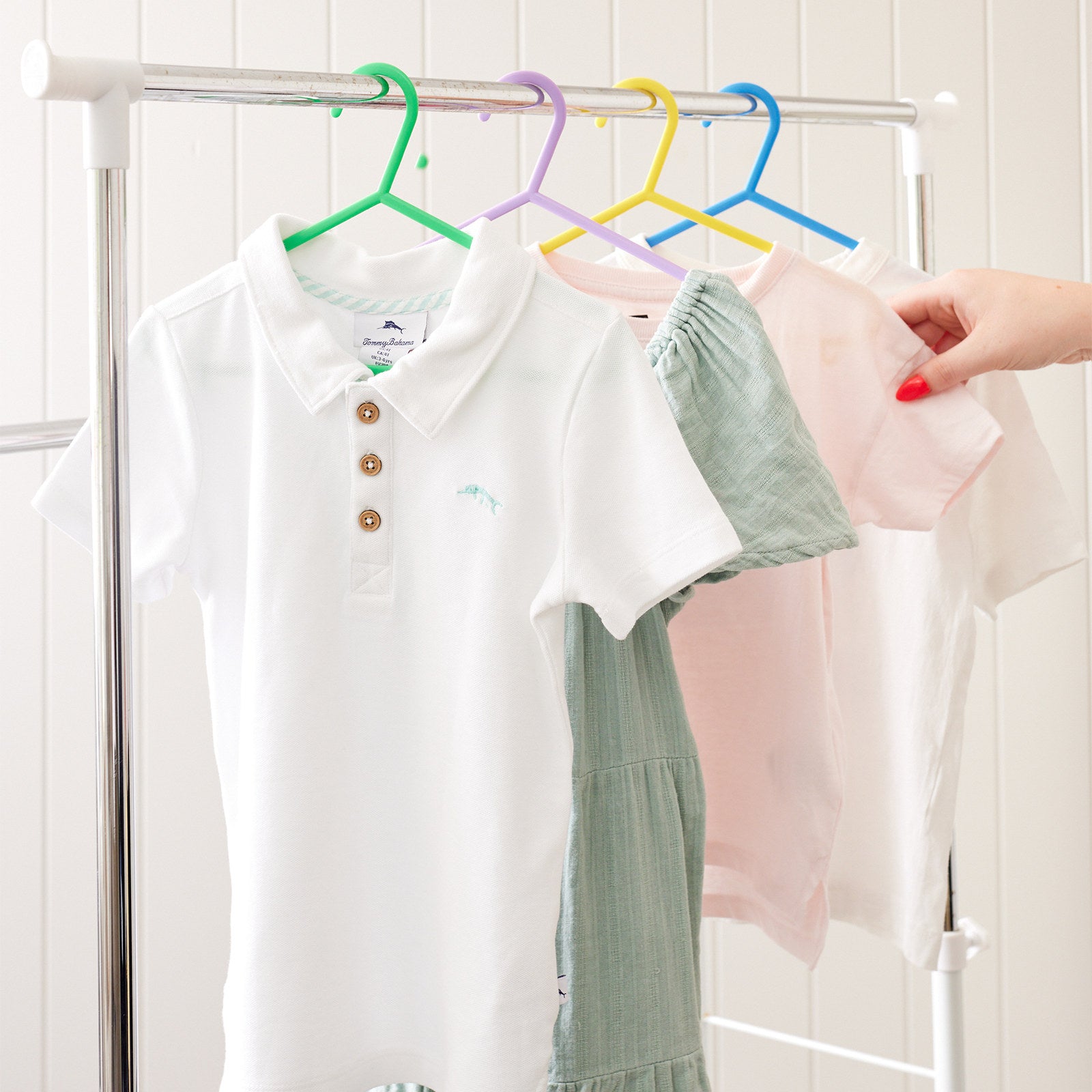 All Set Kids Clothes Hangers 12 Pack - Assorted Colour PP Children's Hangers