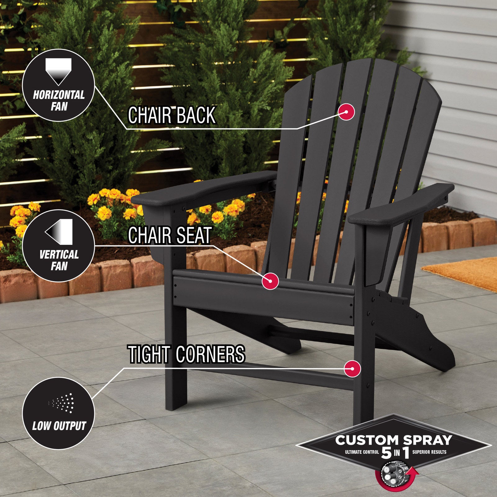 Rust-Oleum Stops Rust Custom 5 In 1 Spray Paint 340g - Flat Black Splatter-Resistant