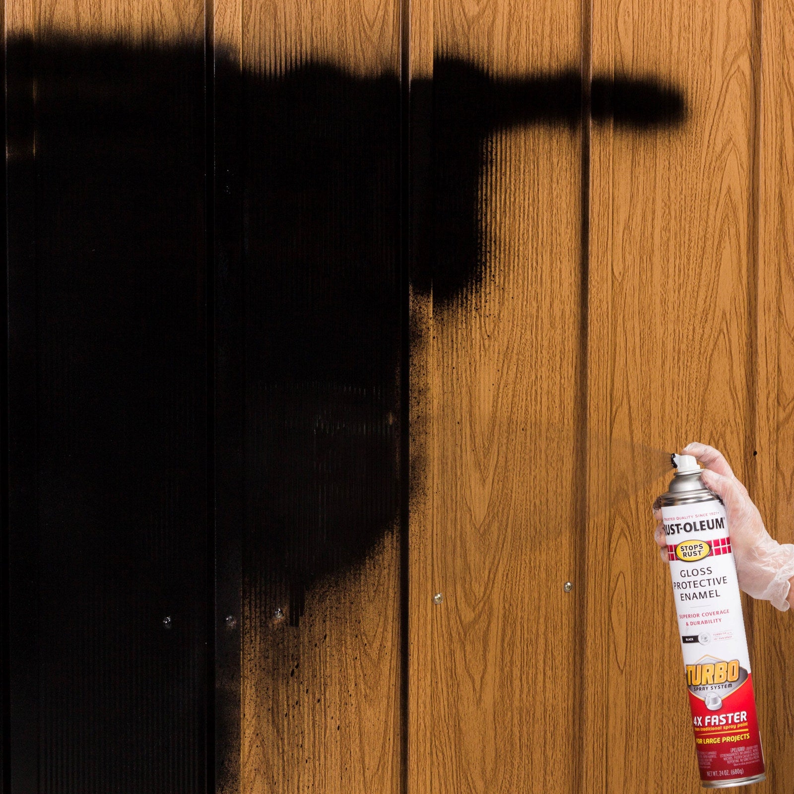 Rust-Oleum 680g Gloss Black Stops Rust Turbo Spray Paint