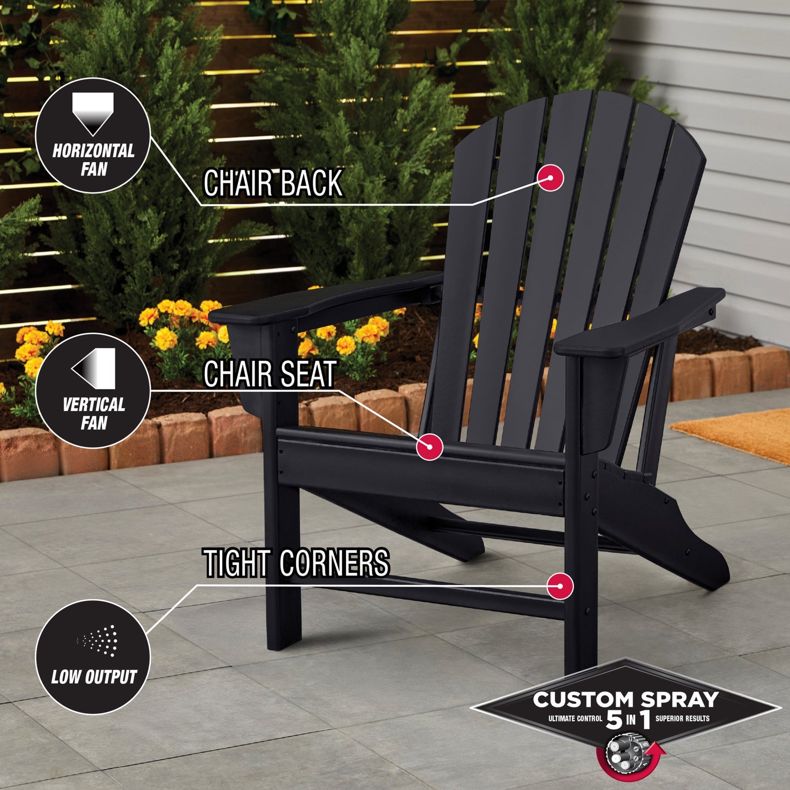 Rust-Oleum Stops Rust Custom 5 In 1 Spray Paint 340g - Black Satin Splatter-Resistant