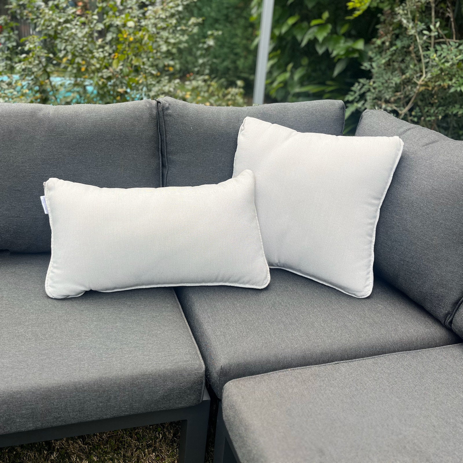 Cushion-to-Cover 3 Seater Furniture Cover with 61 x 35cm Oatmeal Outdoor Cushion