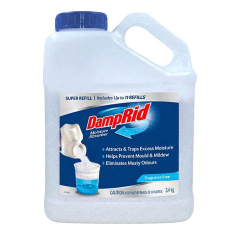 DampRid 3.4kg Moisture Absorber Super Refill, Fragrance Free Crystals