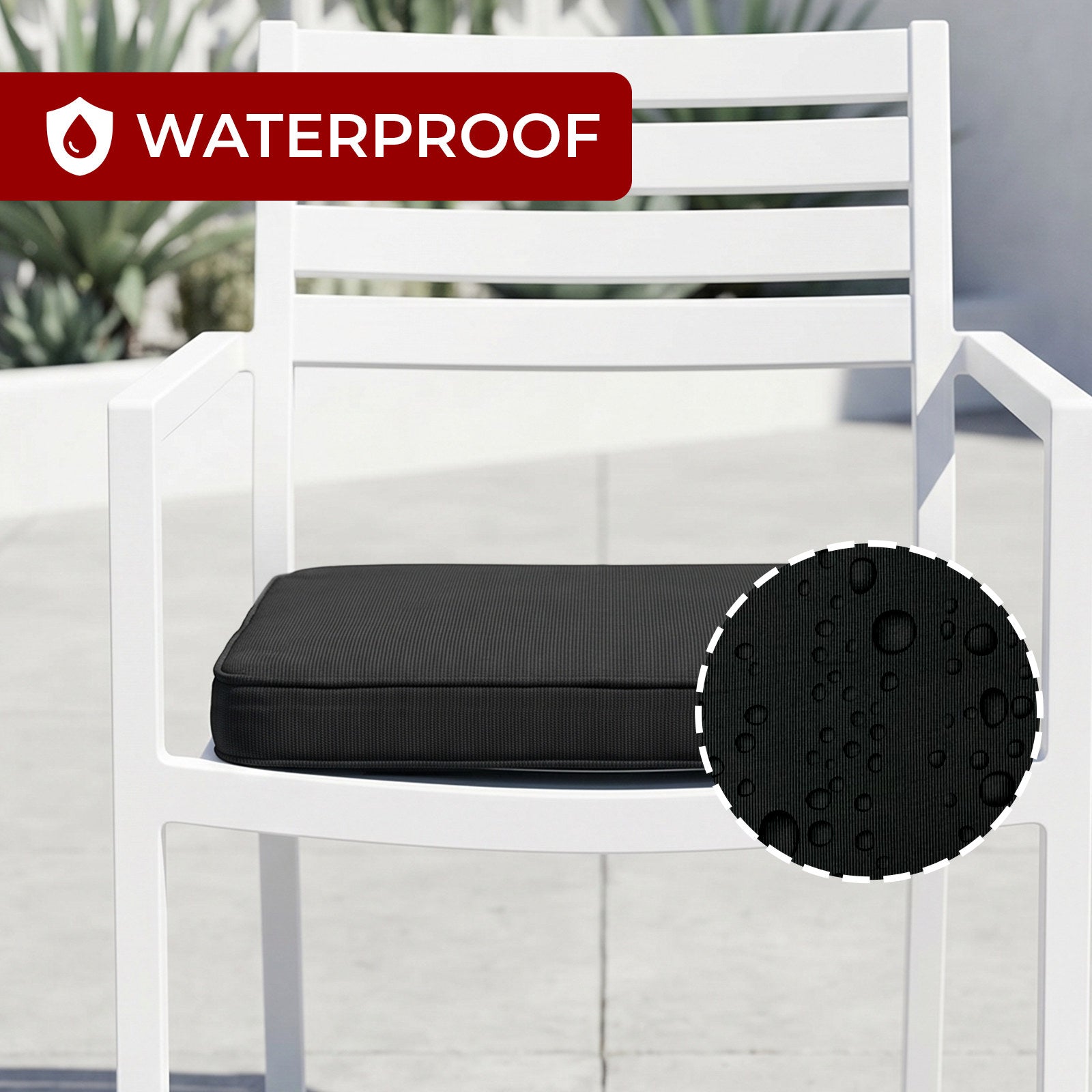 Mojo 42cm Grey Outdoor Square Cushion, UV Resistant & Waterproof Polyester
