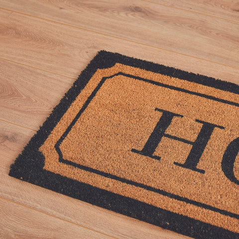 Madras Link 45 x 115cm Black Home Long Coir Door Mat, Coir & Vinyl