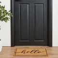 Madras Link 40 x 70cm Black Decorative Hello Coir Door Mat, Coir & Vinyl