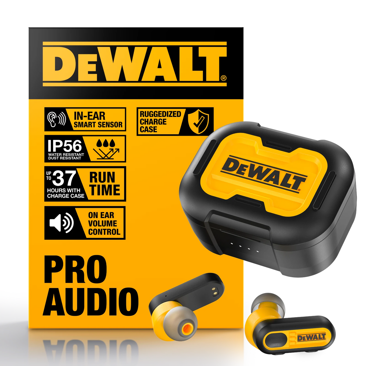 DeWALT Jobsite PRO-X1 True Wireless Earbuds with Charging Case 1902092DWE