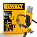 DeWALT 1.8m USB-C to USB Charging Cable, Kevlar Reinforced 1311348DWE