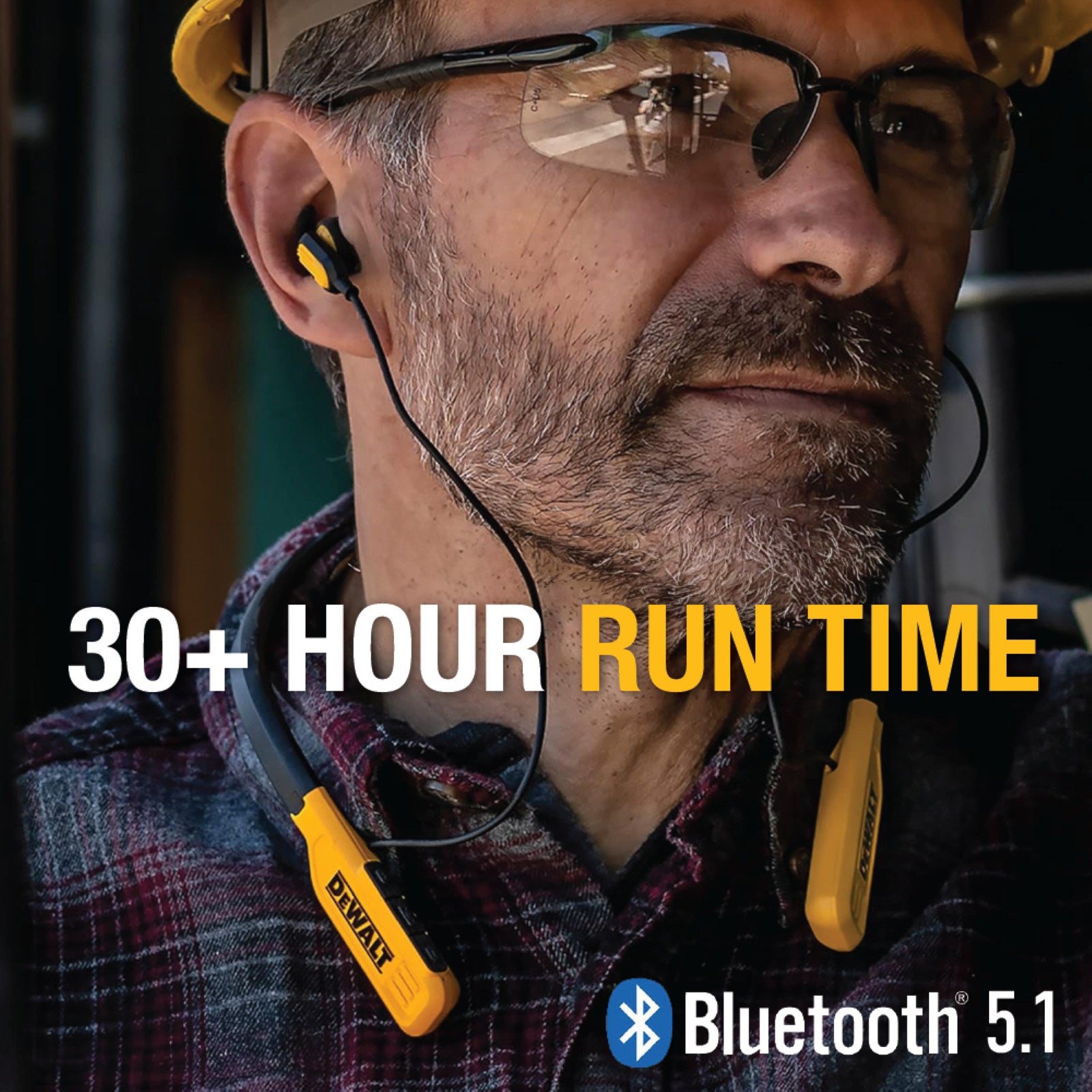 DeWALT Wireless Jobsite Pro Bluetooth Neckband Earphones, IPX6 1902091DWE