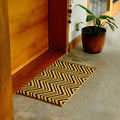 Zig Zag Coir Outdoor Doormat 40 x 70cm with Non-Slip PVC Backing Dirt Trapper