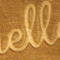 Hello Coir Outdoor Doormat 50 x 80cm Beige with Non-Slip PVC Backing Dirt Trapper