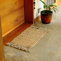 Frilled Jute Fibre Woven Indoor Door Mat 40 x 60cm Brushed Finish