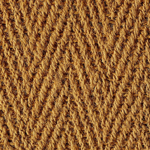 Chevron Flat Weave Coir Indoor Door Mat 45 x 75cm Brushed Finish