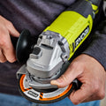 Ryobi 18V ONE+ 115mm Cordless Angle Grinder R18AG115, 9000rpm, Side Handle - Tool Only