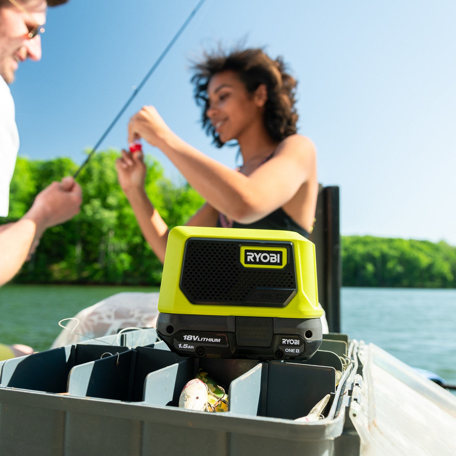 Ryobi ONE+ 18V Compact Bluetooth Speaker RBTM18 - Portable, Skin Only