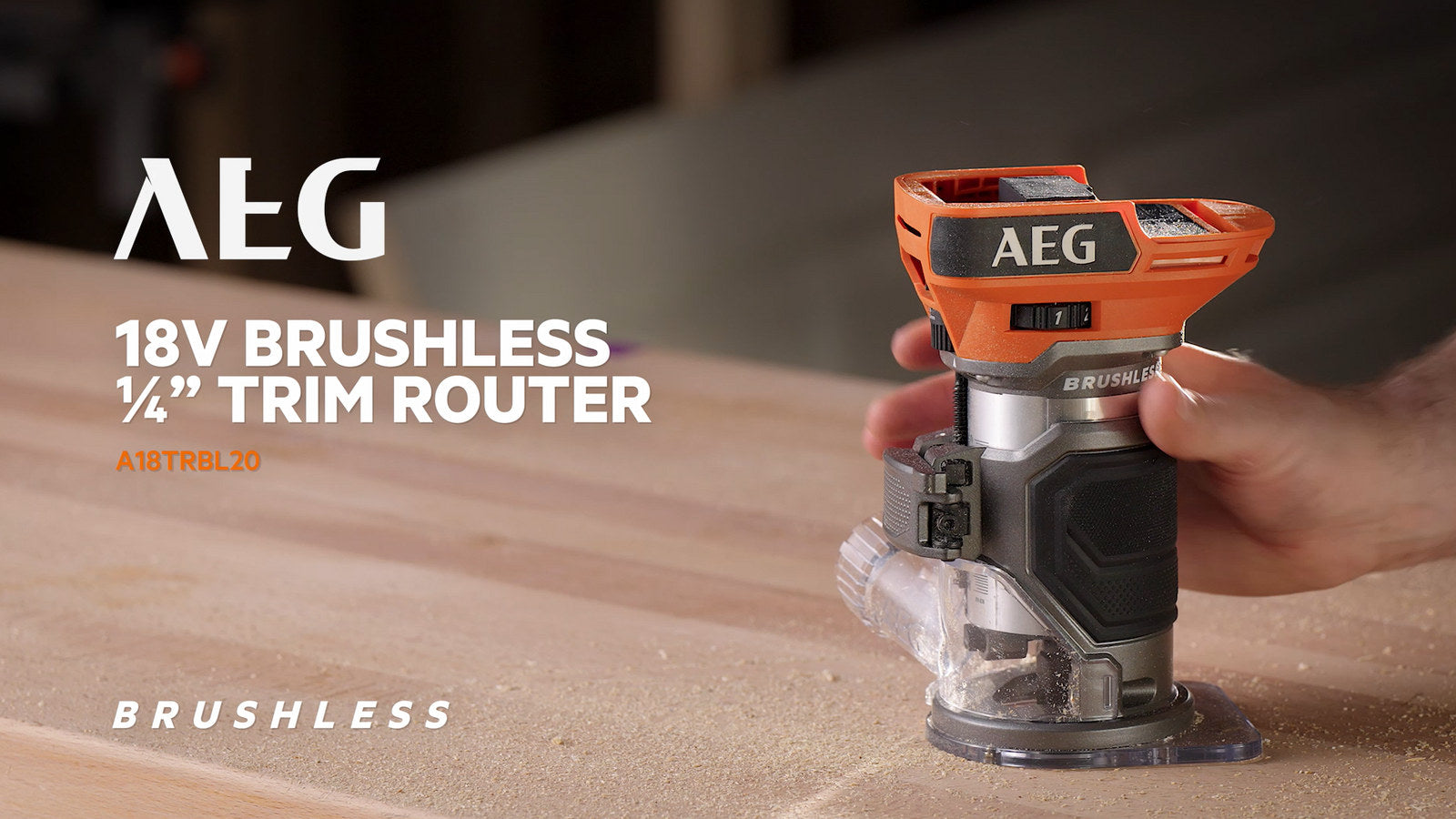 AEG 18V Brushless 1/4" Trim Router A18TRBL20 - Skin Only, Cordless